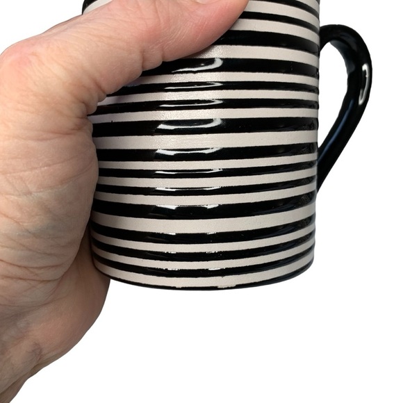 Food Network black and white multi patterned coffee mugs. 4” height. - Picture 4 of 8